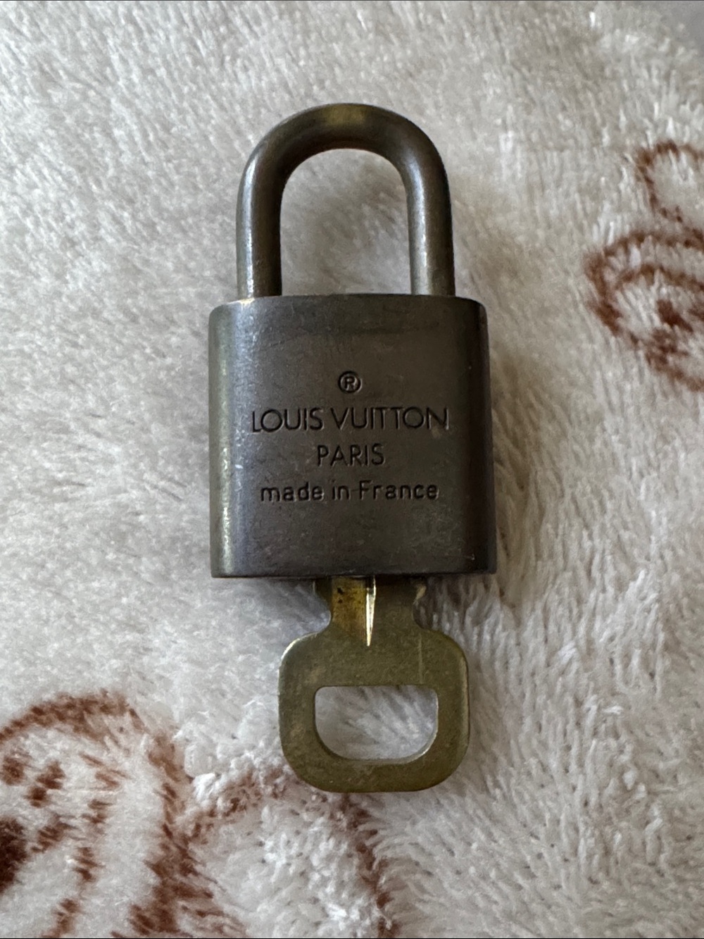 Louis Vuitton Brown discolored Brass Padlock with Key #322